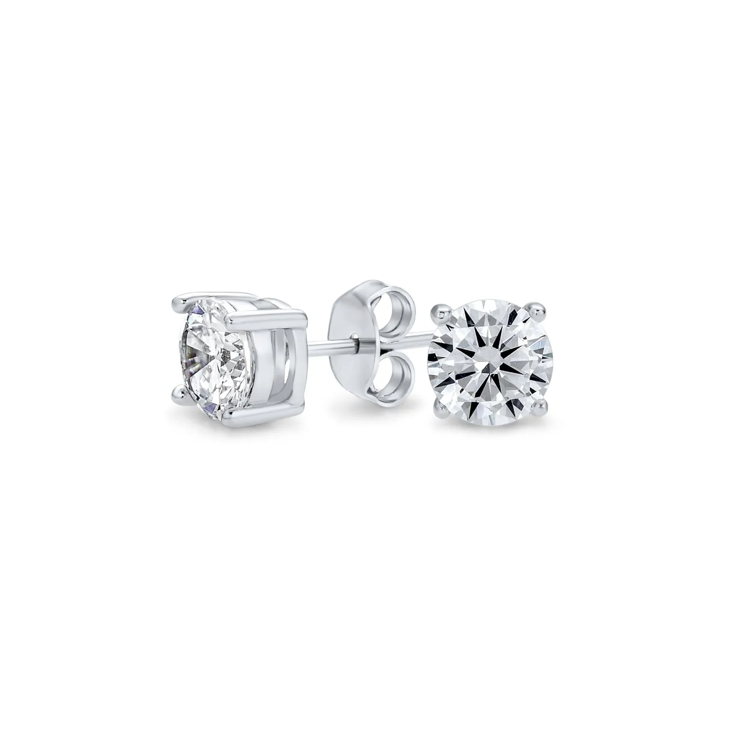 Classic Bridal Necklace Solitaire CZ Pendant & Earrings Set in Sterling Silver