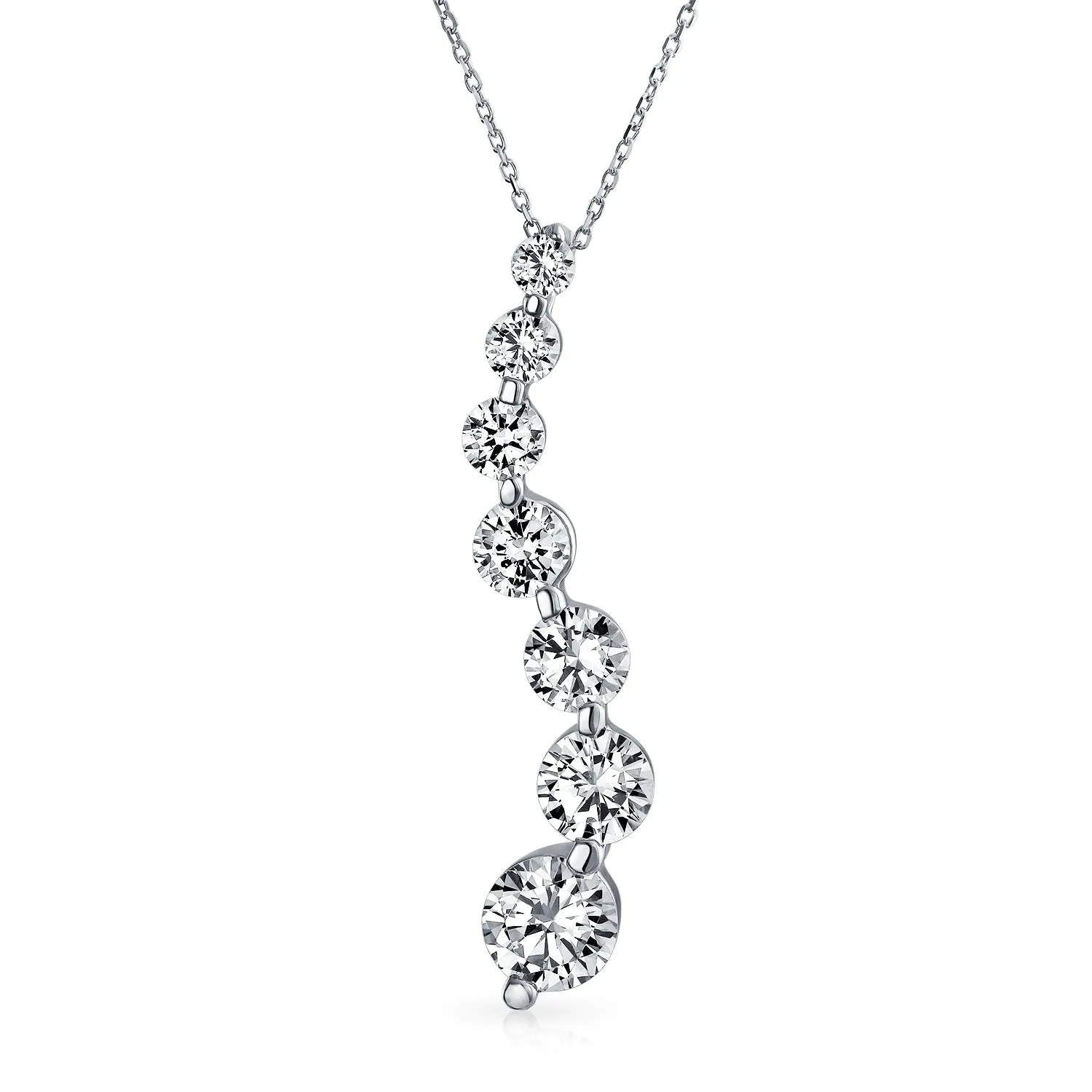 Classic Bridal Necklace Solitaire CZ Pendant & Earrings Set in Sterling Silver