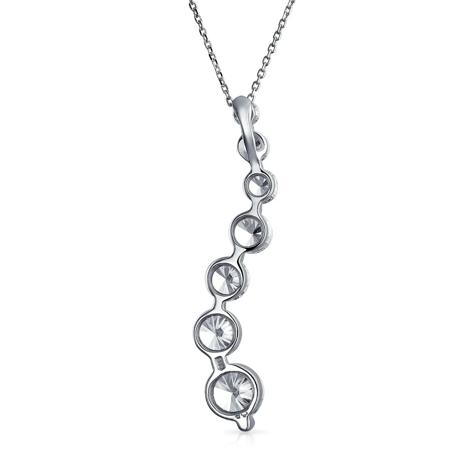 Classic Bridal Necklace Solitaire CZ Pendant & Earrings Set in Sterling Silver