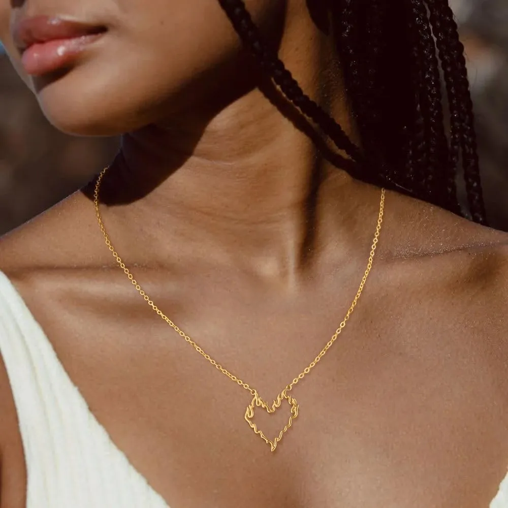 Classic Heart Necklaces for Women Adjustable Cubic Zircon Necklaces for Women Dainty Silver/Gold Pendant Necklace Gifts for Her