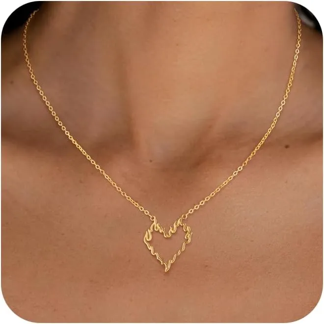 Classic Heart Necklaces for Women Adjustable Cubic Zircon Necklaces for Women Dainty Silver/Gold Pendant Necklace Gifts for Her