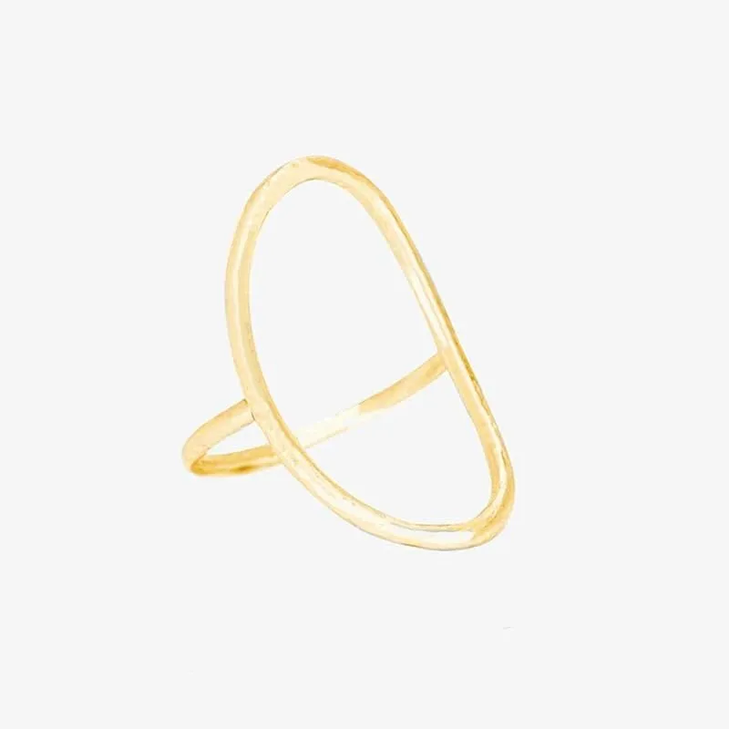 Classic Minimalist Geometric Ring 14K Gold Geometric Circle Knuckle Statement Rings Irregular Finger Rings Open Rings Shaped Geometric Ring for Women with Cubic Zirconia Statement Ring (Gold 8)