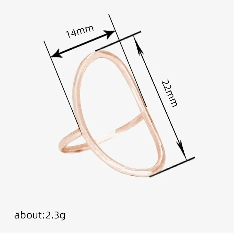 Classic Minimalist Geometric Ring 14K Gold Geometric Circle Knuckle Statement Rings Irregular Finger Rings Open Rings Shaped Geometric Ring for Women with Cubic Zirconia Statement Ring (Gold 8)