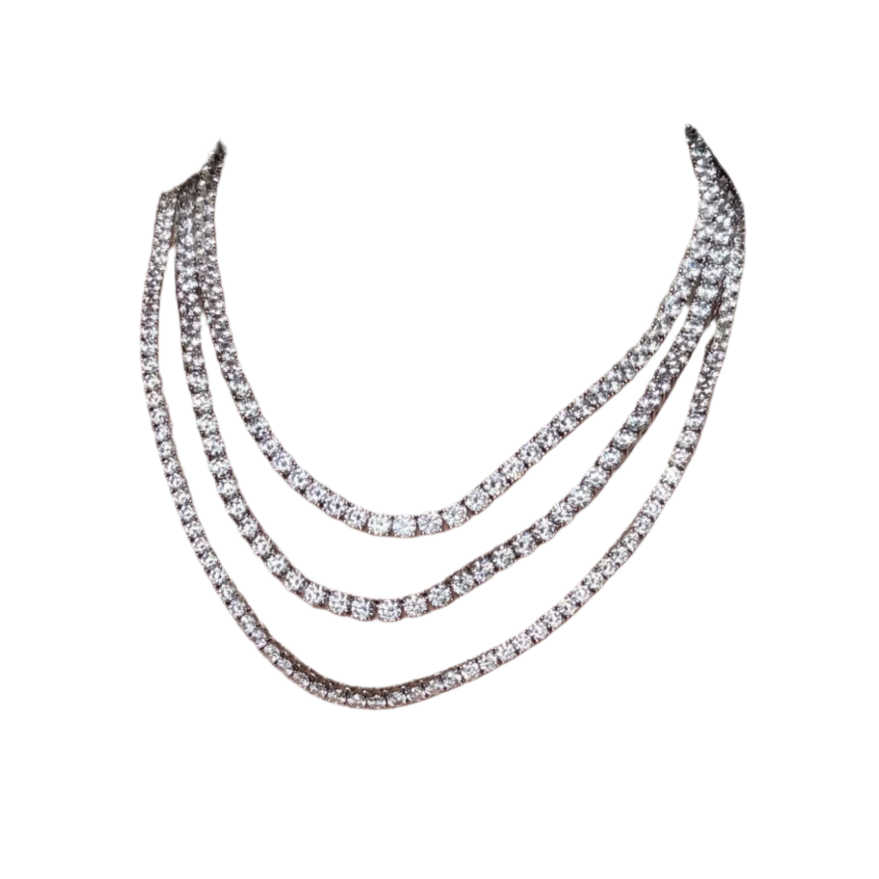 Classic Sterling Silver CZ Tennis Necklaces 16 18 20 inch