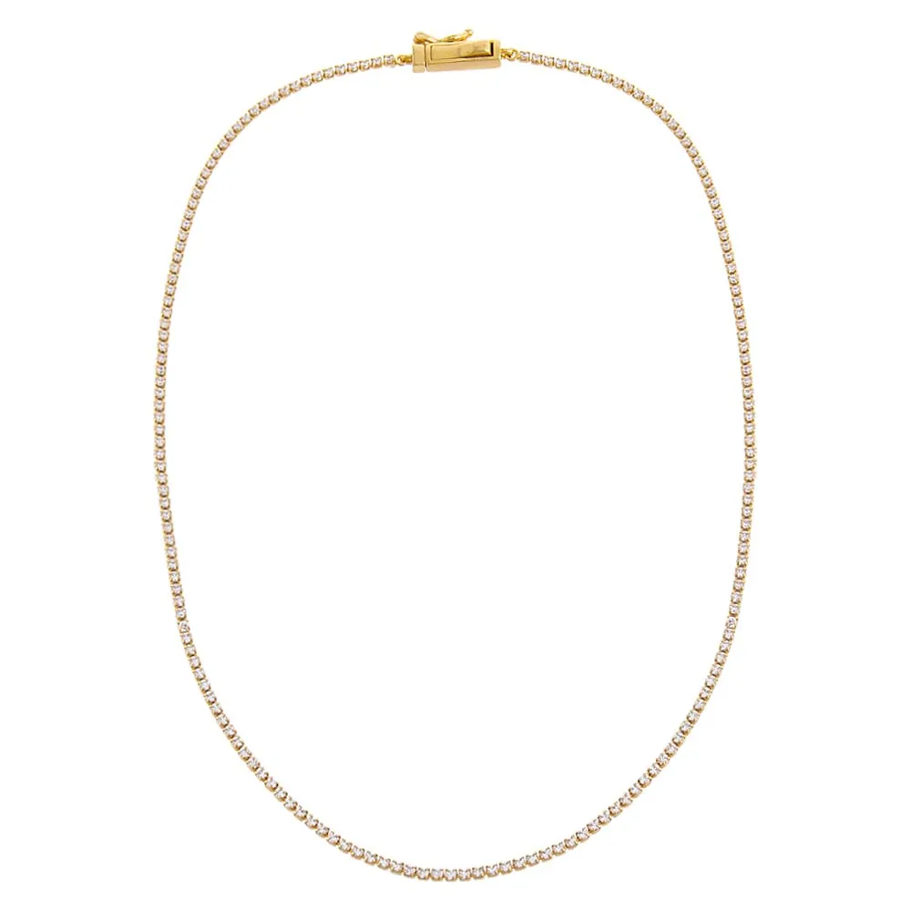 Classic Thin Tennis Necklace by By Adina Eden