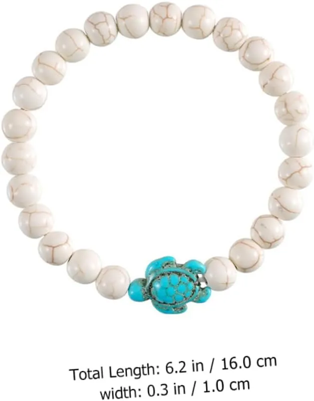 CLISPEED Turquoise Turtle Bead Stretch Bracelet for Women Minimalist Wrist Jewelry Accessory Unique Fashion