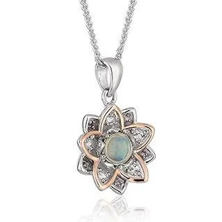 Clogau Lotus Sterling Silver Opal Necklace D