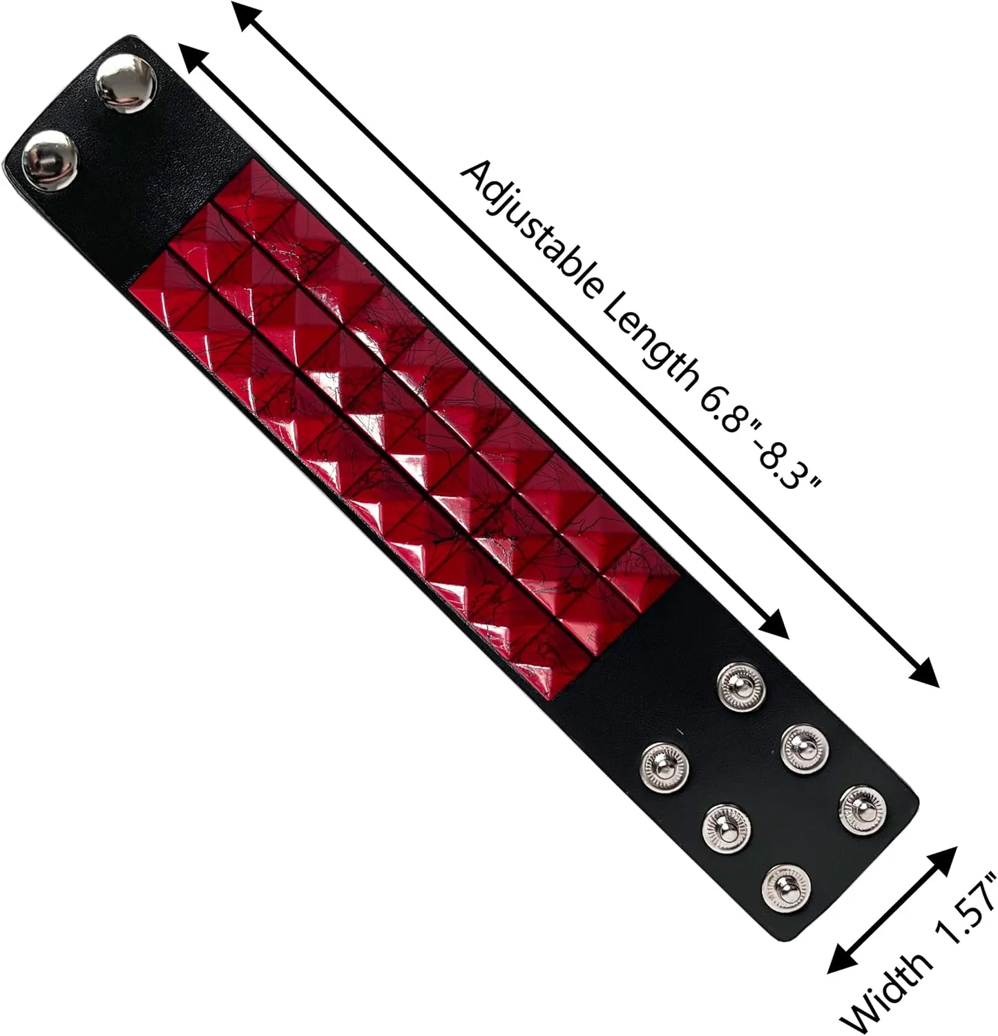 Color 3 Row Pyramid Stud Wristband Punk Leather Bracelet Jewelry Bracelet
