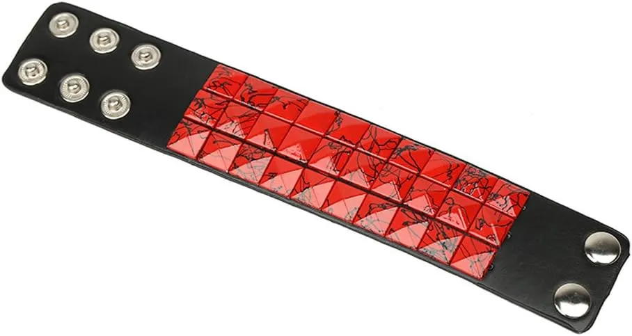 Color 3 Row Pyramid Stud Wristband Punk Leather Bracelet Jewelry Bracelet