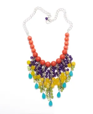 Colorato Colorful Bib Beaded Necklace