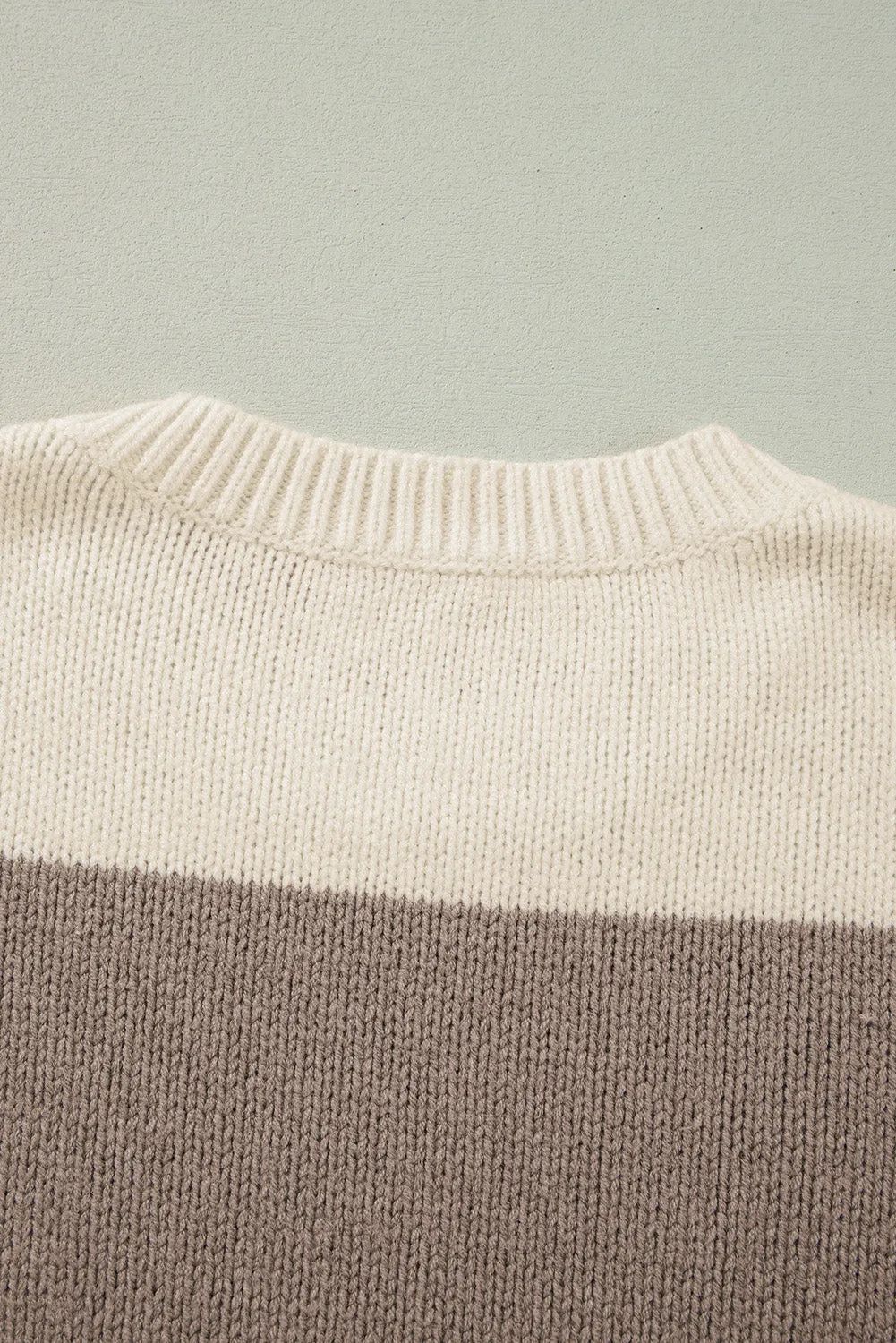 Colorblock Loose Pullover Sweater