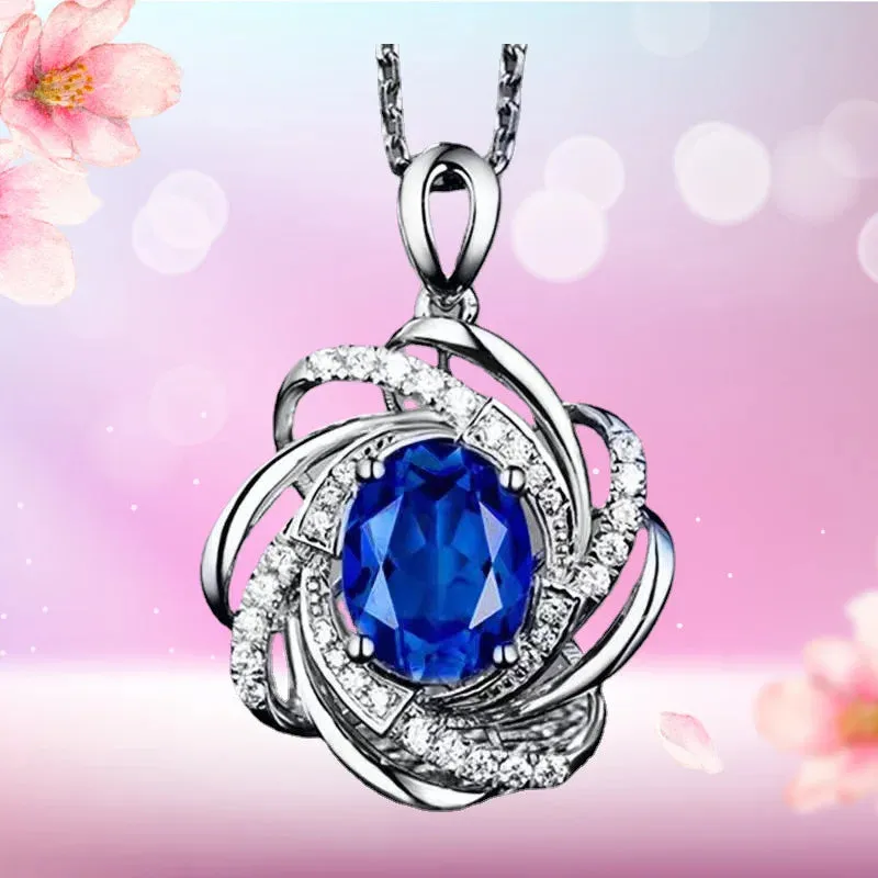 (Copper Micropaved）New Rotating Windmill Fashion Flower Color Crystal Zircon Clavicle Chain Accessories