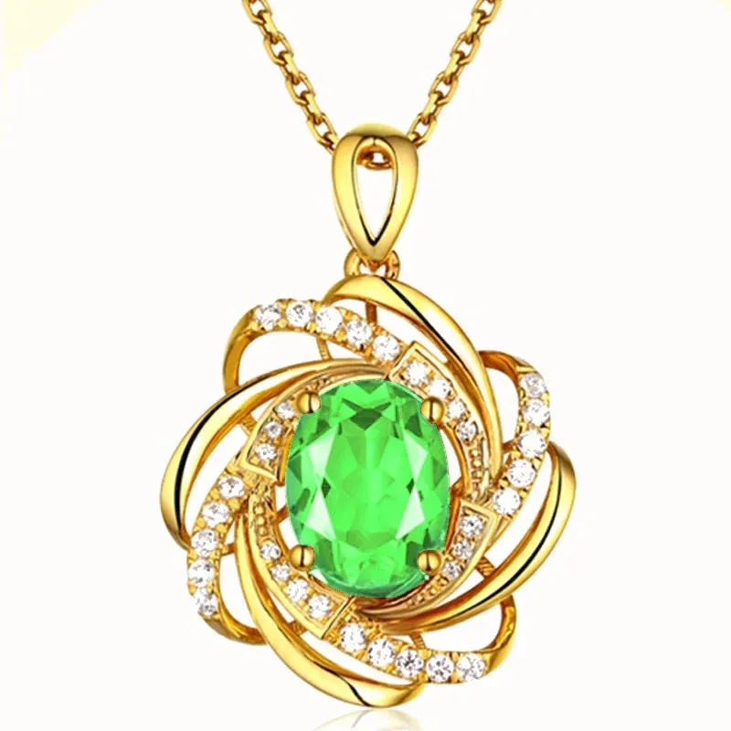 (Copper Micropaved）New Rotating Windmill Fashion Flower Color Crystal Zircon Clavicle Chain Accessories