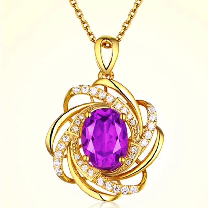 (Copper Micropaved）New Rotating Windmill Fashion Flower Color Crystal Zircon Clavicle Chain Accessories