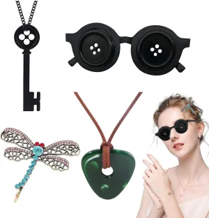 Coralines Button Eyes Glasses Set, 4 Pieces Ghost Mother Button Glasses, Cosplay Button Eyes Glasses, Novelty Funny Glasses