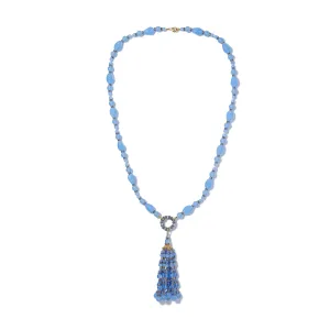 Cornflower Blue Tassel Necklace
