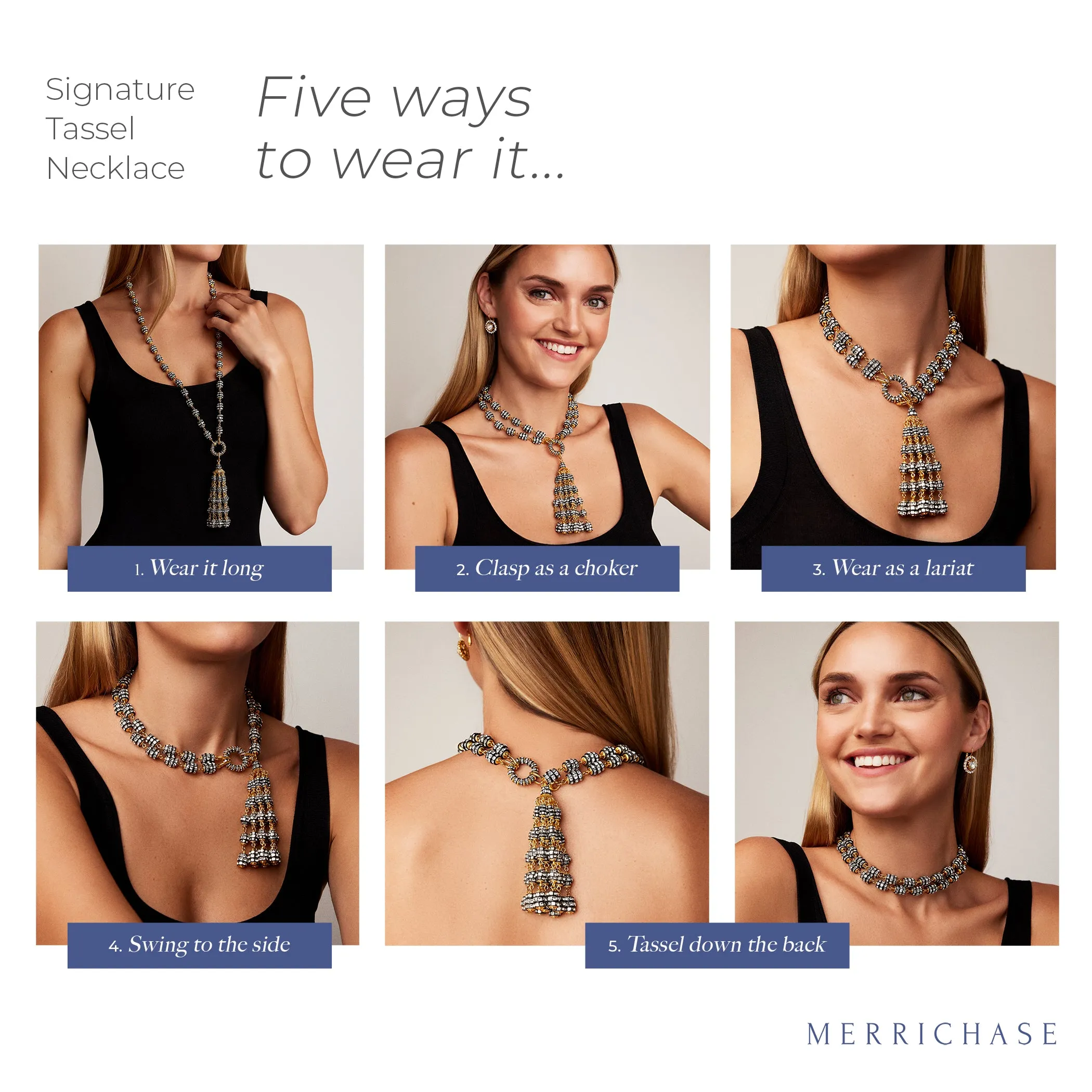 Cornflower Blue Tassel Necklace