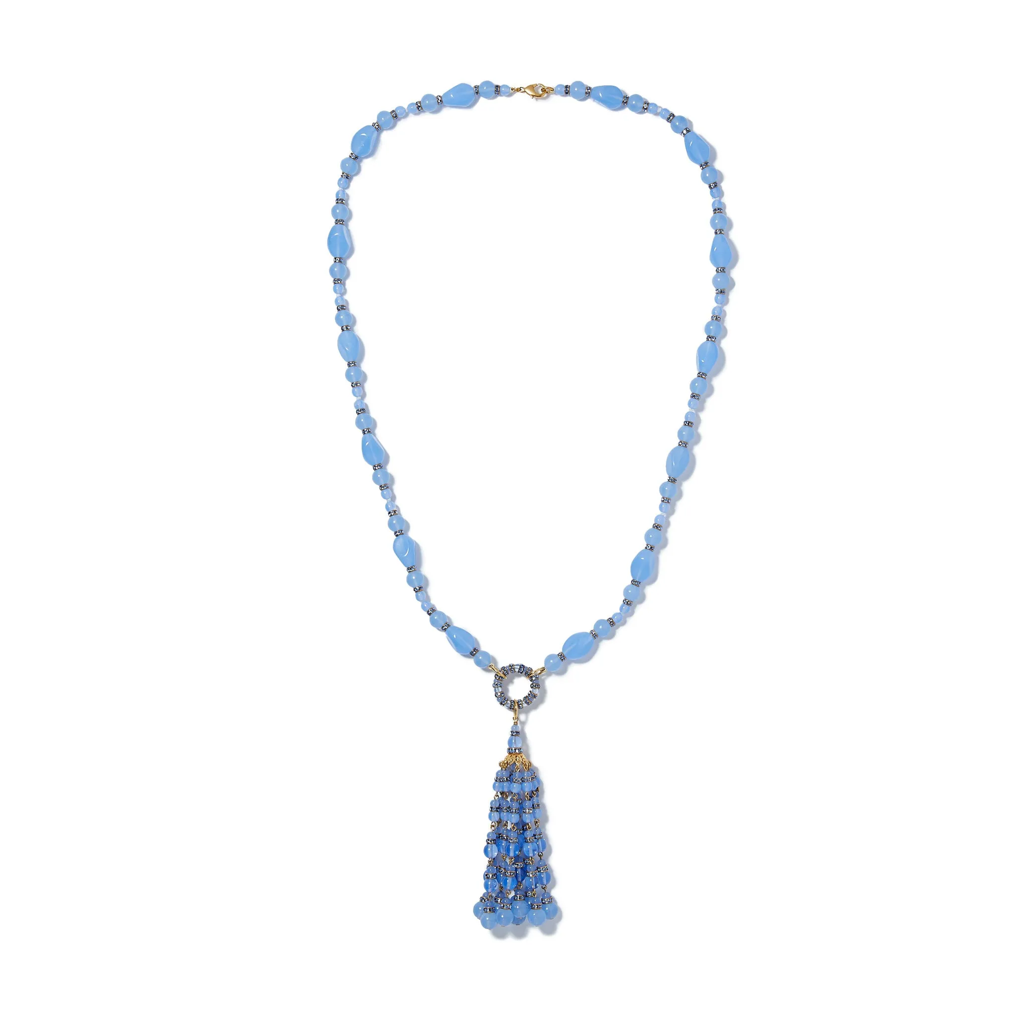 Cornflower Blue Tassel Necklace
