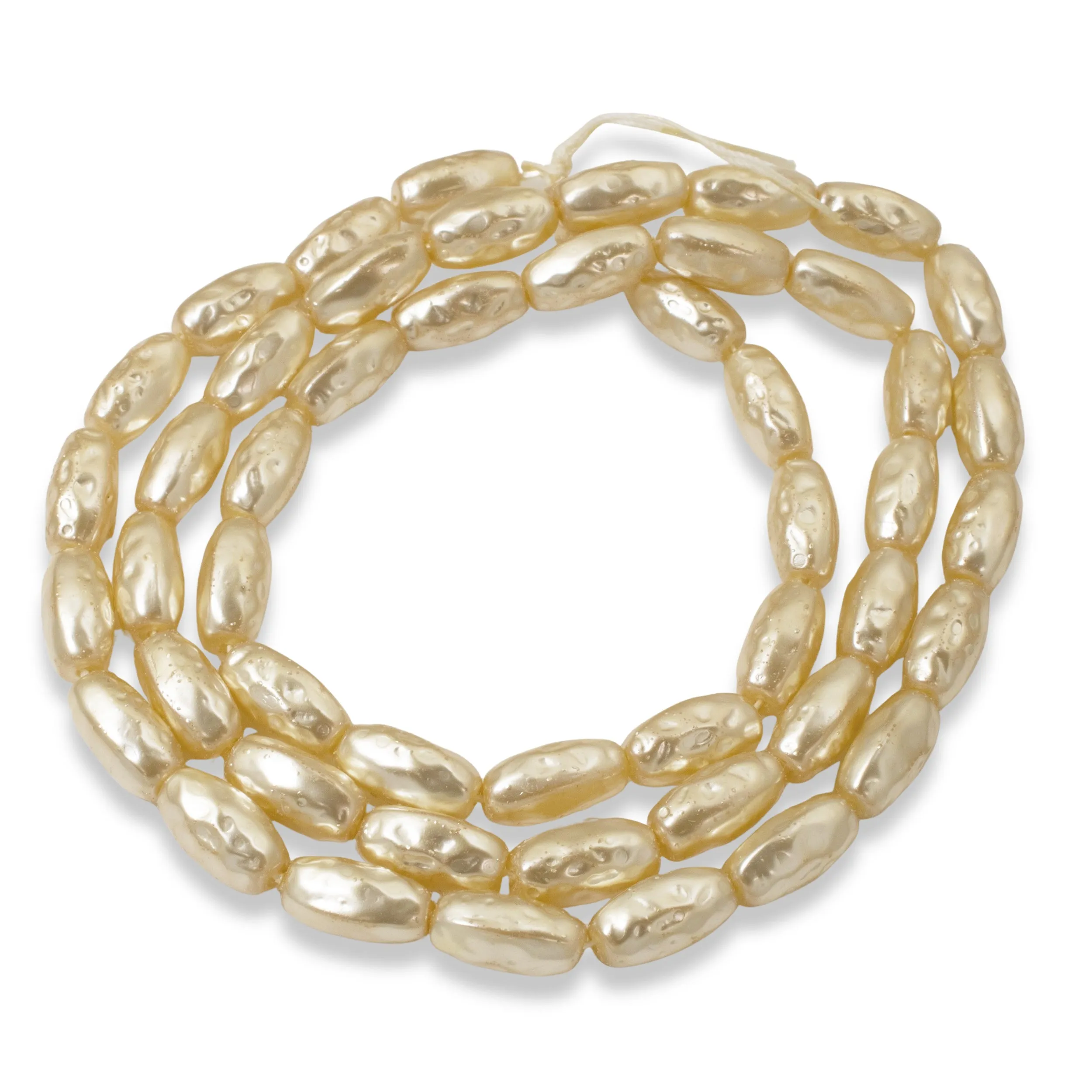 Cream Czech Glass Pearl Beads - Baroque Oval Pearls - Ideal for Bridal Jewelry