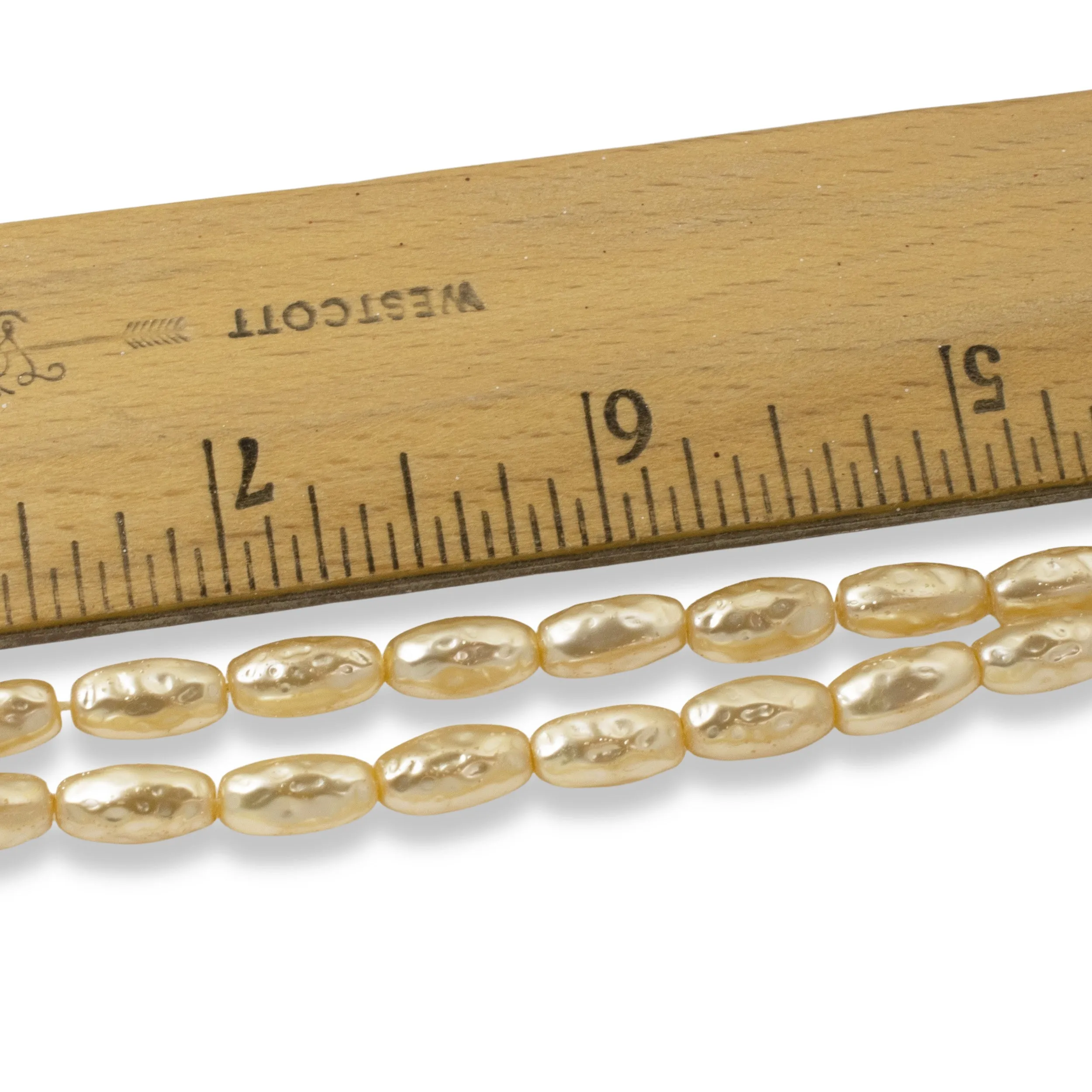 Cream Czech Glass Pearl Beads - Baroque Oval Pearls - Ideal for Bridal Jewelry