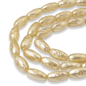 Cream Czech Glass Pearl Beads - Baroque Oval Pearls - Ideal for Bridal Jewelry