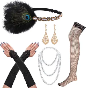 Cridoz Flapper Accessories for Women - 1920s Gatsby & Roaring 20s Style