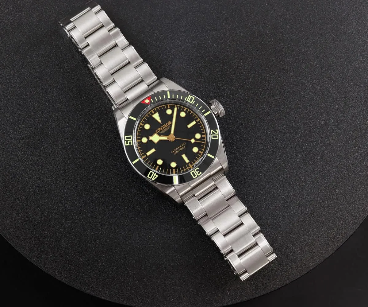 Cronos L6017 40mm Diver BB58 Vintage Luxury Men Watches PT5000 Sapphire Glass 20 Bar Automatic Mechanical Wristwatches