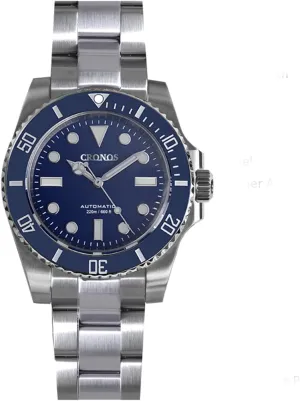 Cronos Sub Diver Men Watch No Date NH35 Sapphire Crystal Ceramic Bezel 20 ATM Glideclasp Automatic Wristwatches