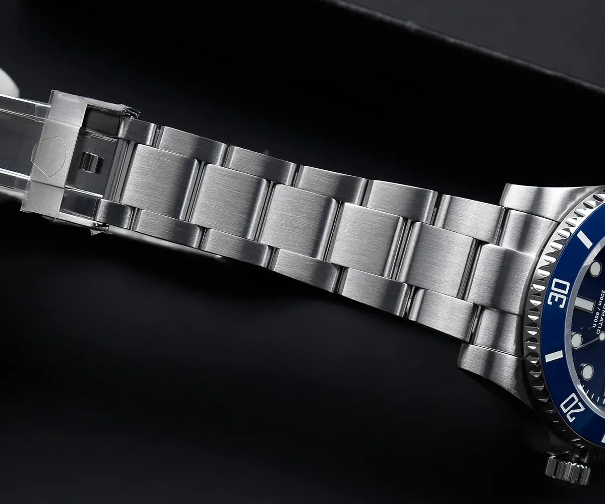Cronos Sub Diver Men Watch No Date NH35 Sapphire Crystal Ceramic Bezel 20 ATM Glideclasp Automatic Wristwatches