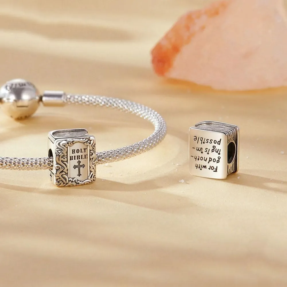 Cross Charm 925 Sterling Silver Bible Jewelry Constellation Birthstone Love Family Tree Faith Mom Charm for Pandora Charm Bracelet Necklace