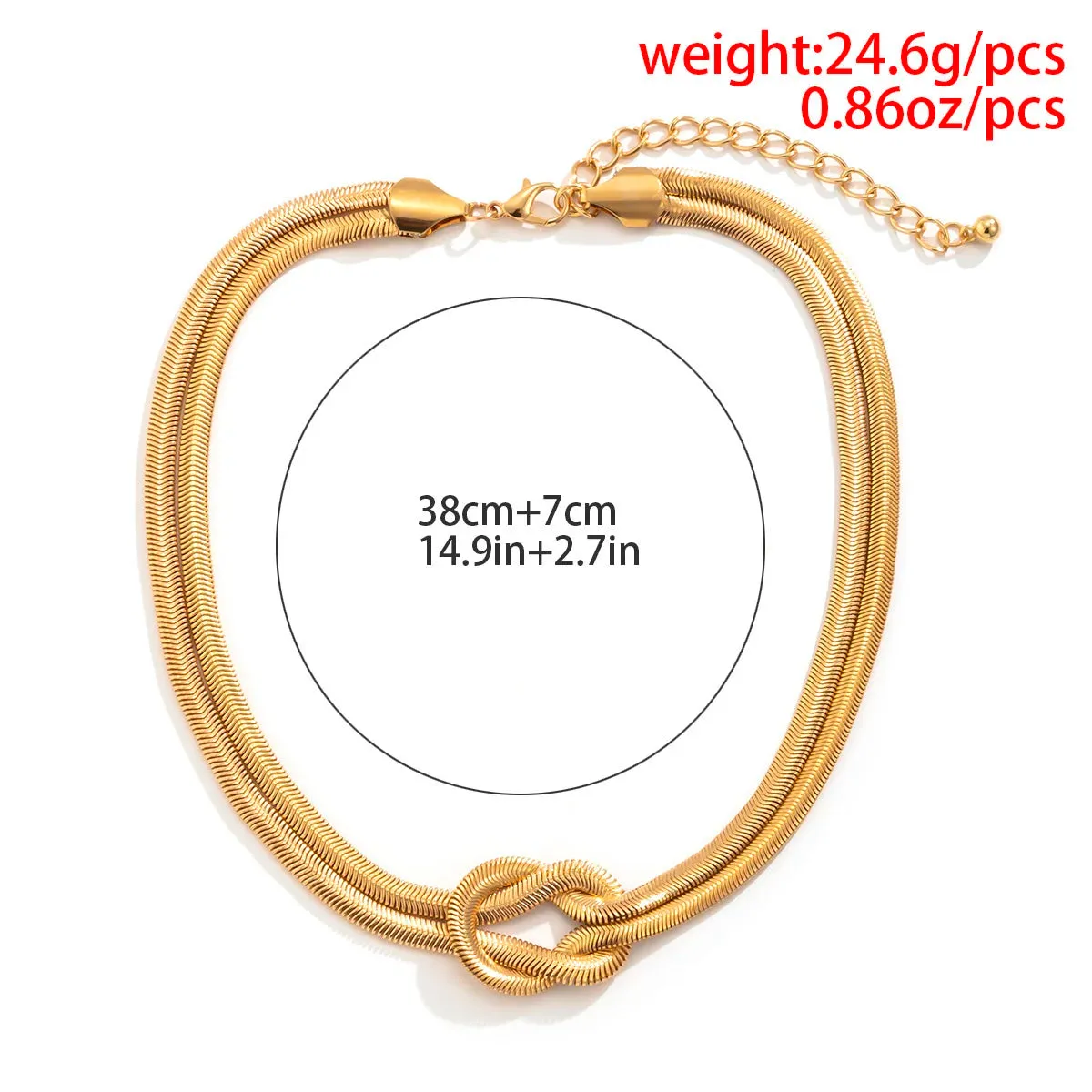 Cross Knot Snake Chain Necklace