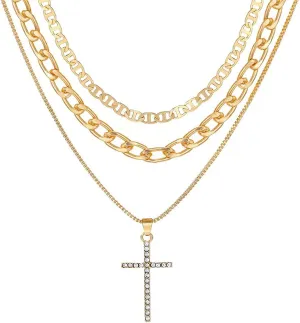 Cross necklaces for women layered Cross Necklaces for Women Dainty Gold Necklace Stackable Chain Choker Gold Layering Paperclip Chain Simple Jewelry