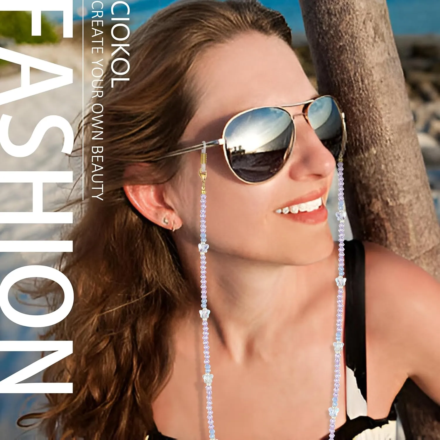 Crystal Beaded Glasses Chain-Sunglass Lanyards for Women and Teen-Girl-Stylish Glasses Accessories