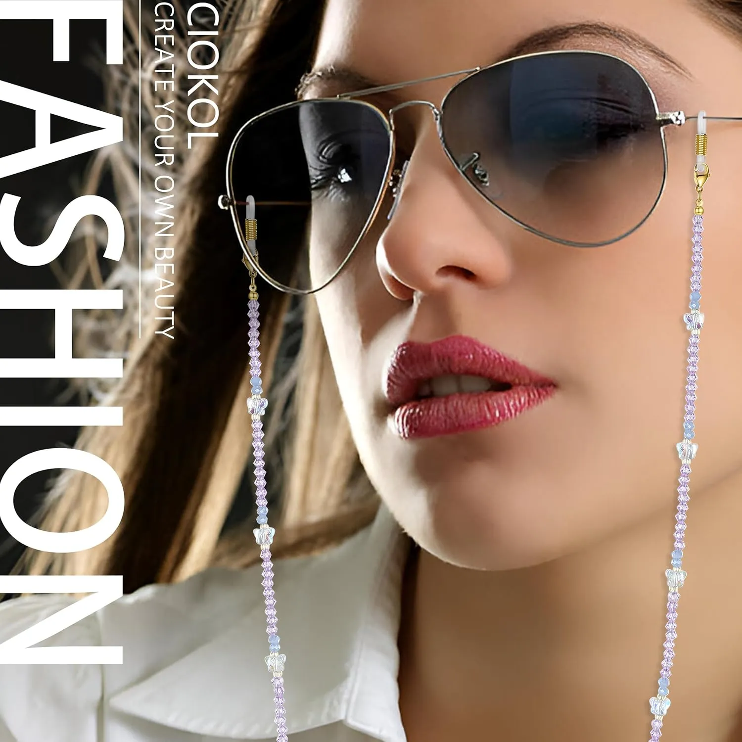 Crystal Beaded Glasses Chain-Sunglass Lanyards for Women and Teen-Girl-Stylish Glasses Accessories