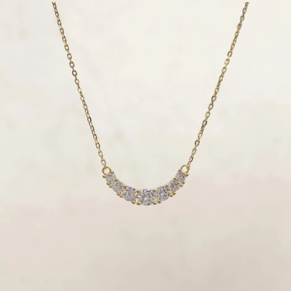 Crystal Curved Bar Necklace