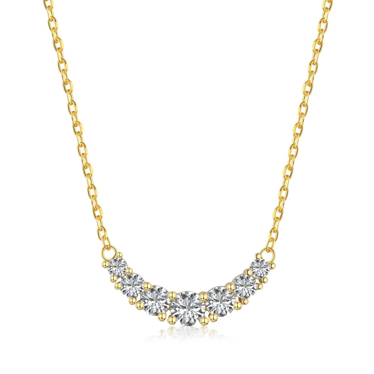 Crystal Curved Bar Necklace