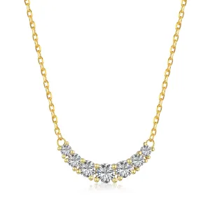 Crystal Curved Bar Necklace