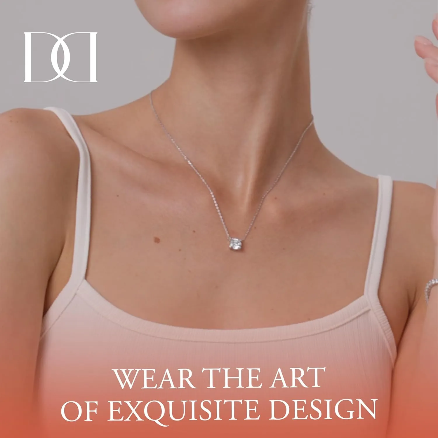 Crystal Solitaire Necklace - 14K/18K Gold Plated CZ Pendant, Minimalist Dainty Charm, 15"/18' 3" Extender, Women's Classic Gold Necklace Jewelry, Clear Crystal