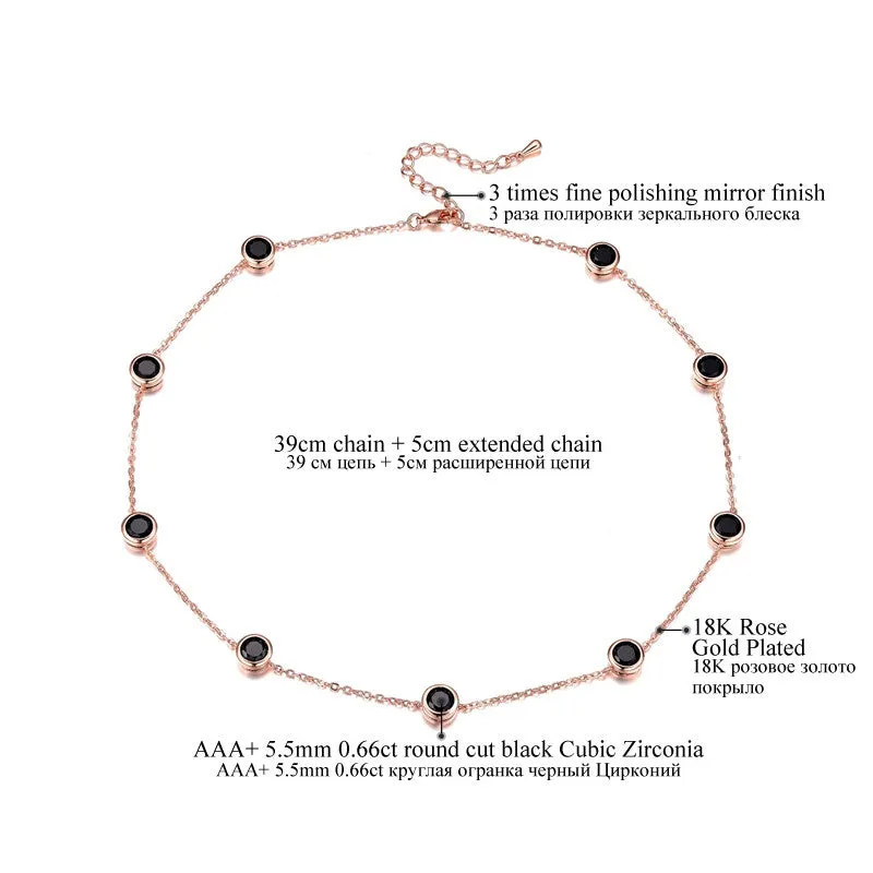 Cubic Zirconia Crystal Gold / White / Rose Gold Plated Choker Necklaces Jewellery for Women Collares