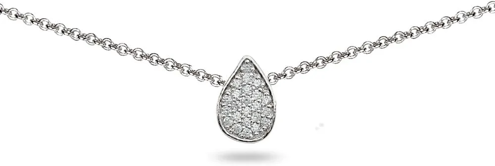 Cubic Zirconia Necklace, Layered Necklaces for Women, Pave Teardrop Necklace, Choker Layering Necklace, Choker Necklace, Dainty Necklace, Choker Necklaces for Women, Gold Necklace for Women
