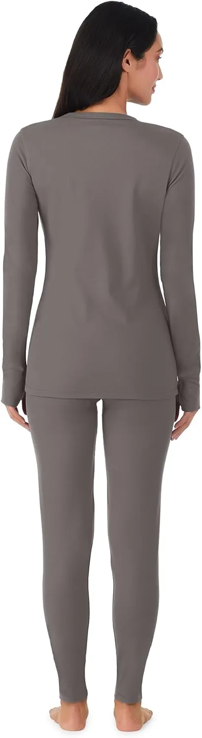 Cuddl Duds Womens Fleece Lined Thermal Base Layer Set  Long Sleeve Shirt & Leggings for Cold Weather  Lounge Set for Women