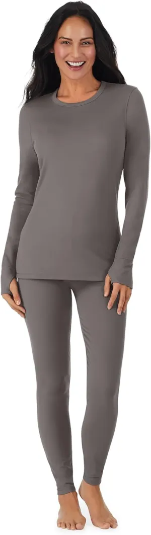 Cuddl Duds Womens Fleece Lined Thermal Base Layer Set  Long Sleeve Shirt & Leggings for Cold Weather  Lounge Set for Women