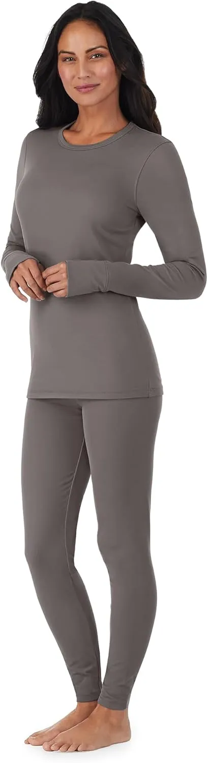 Cuddl Duds Womens Fleece Lined Thermal Base Layer Set  Long Sleeve Shirt & Leggings for Cold Weather  Lounge Set for Women
