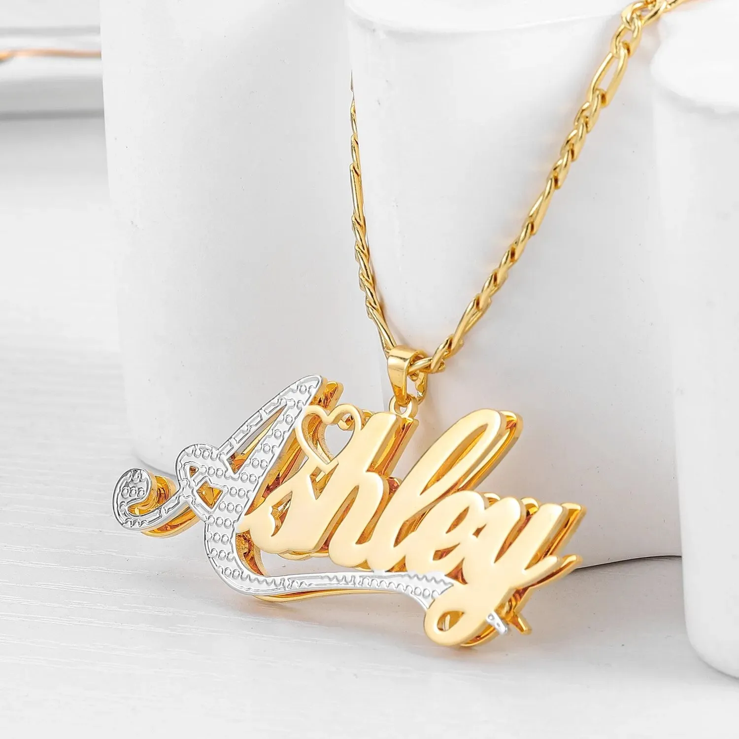 Custom Double 18K Gold Plated Name Necklace!