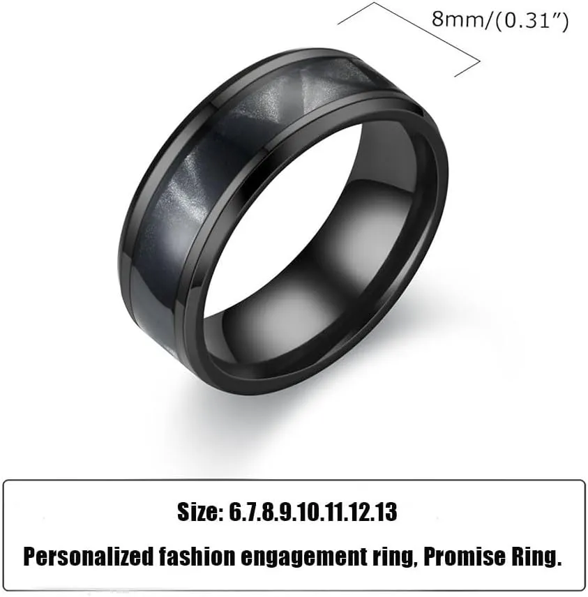 Custom Engraved Couple Rings Set Promise Rings for Him and Her Purple Matching Wedding Rings for Couples Black and Blue Titanium Rings for Men Wedding Band CZ Engagement Ring for Women,Size 5-13