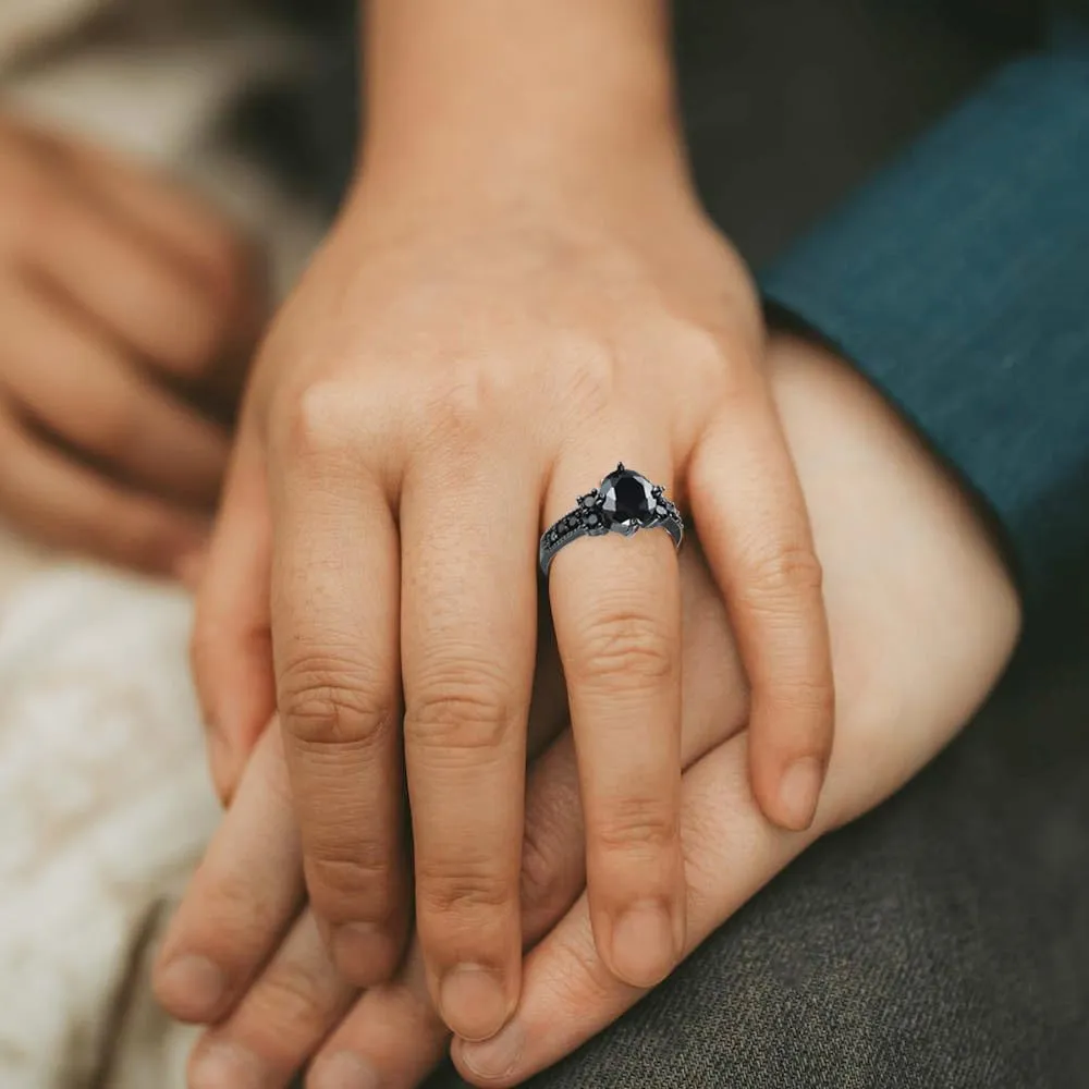 Custom Engraved Couple Rings Set Promise Rings for Him and Her Purple Matching Wedding Rings for Couples Black and Blue Titanium Rings for Men Wedding Band CZ Engagement Ring for Women,Size 5-13