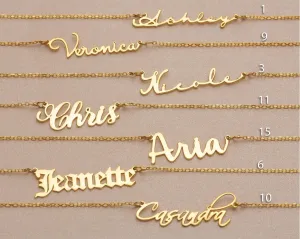 Custom Name Necklace - Name Plate Necklace, Personalized Name Pendant by Cushy Pups