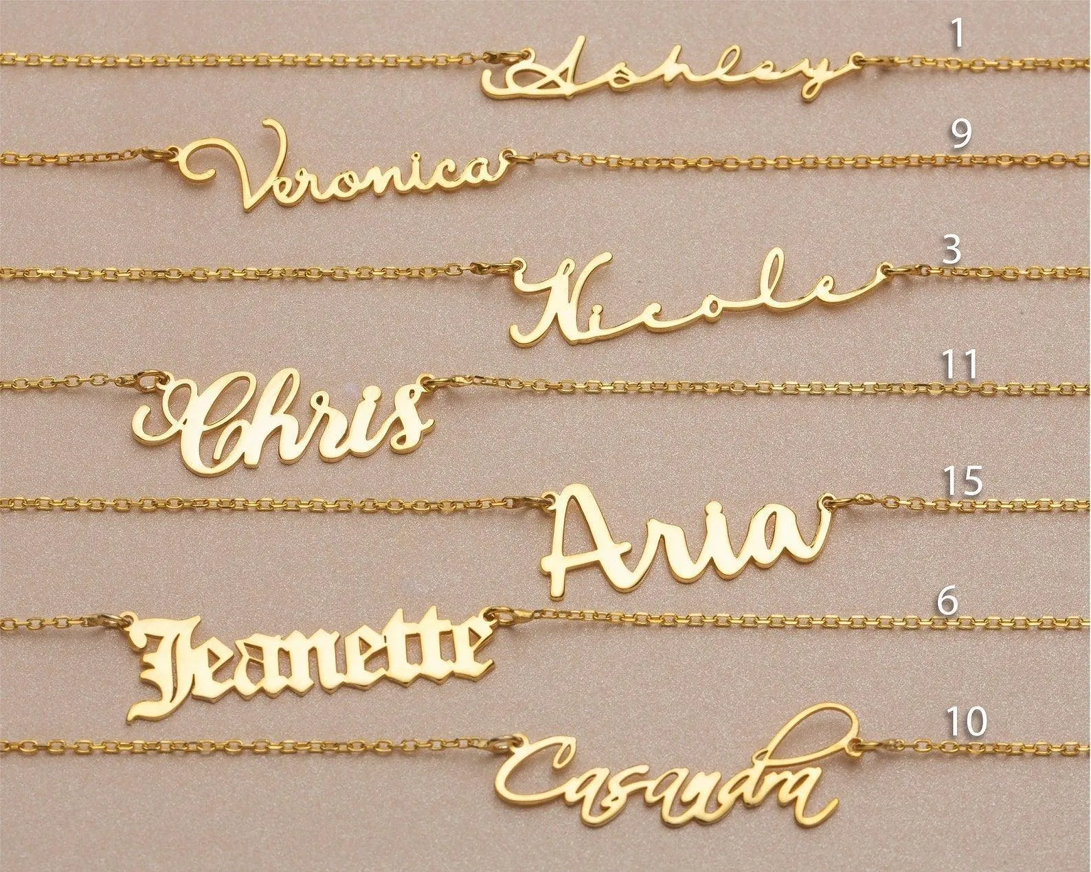 Custom Name Necklace - Name Plate Necklace, Personalized Name Pendant by Cushy Pups