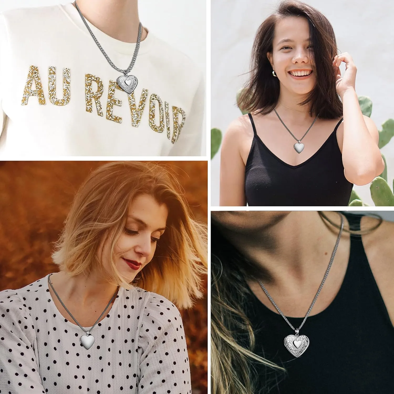 Custom Photo Heart Locket Necklace for Women, Personalized Memorial Locket Jewelry Gift for Mom Wife, Valentine's Day Birthday Anniversary
