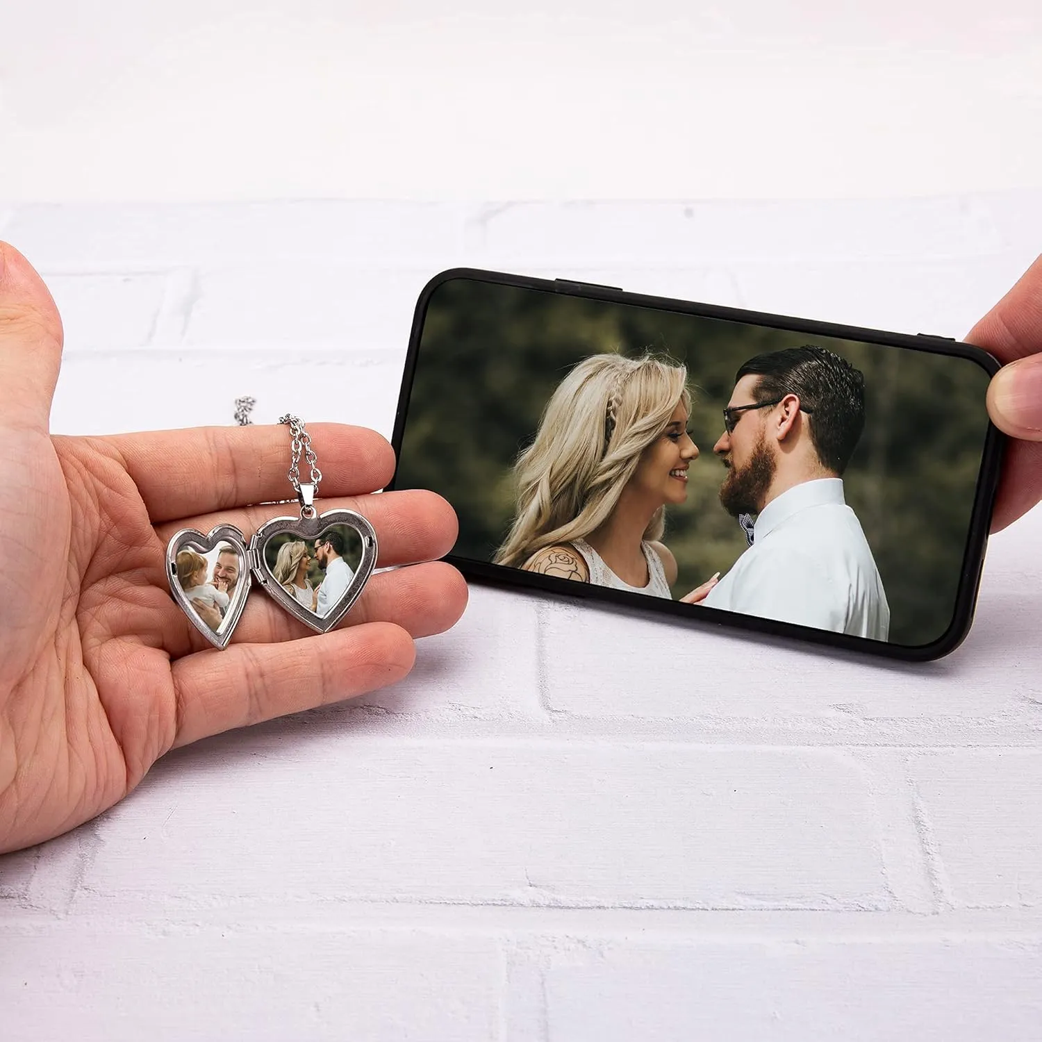 Custom Photo Heart Locket Necklace for Women, Personalized Memorial Locket Jewelry Gift for Mom Wife, Valentine's Day Birthday Anniversary